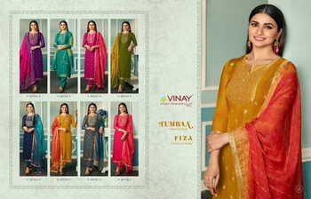 VINAY TUMBAA FIZA ORGANZA JACQUARD READYMADE SUITS AT SURAT