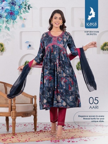 KAYA KURTI AARI READYMADE FOIL PRINT KURTIS CATALOGUE DISTRIBUTOR IN SURAT