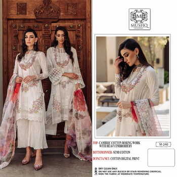 MUSHQ M 239 TO 240 SERIES COTTON EMBROIDERY PAKISTANI SUITS