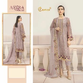 COSMOS AAYRA VOL 22 FOUX GEORGETTE PAKISTANI SUITS CATALOGUE