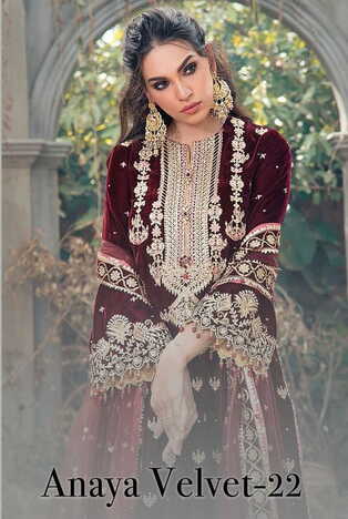 DEEPSY SUITS ANAYA VELVET 22 1771 TO 1776 SERIES PAKISTANI SUITS WHOLESALE