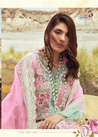 SANIYA TRENDZ CRIMSON LAWN COLOR EDITION PAKISTANI SUITS WHOLESALER SURAT