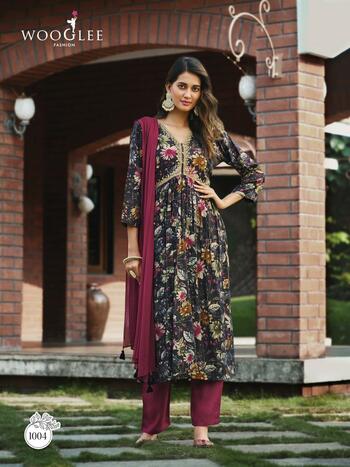 WOOGLEE SAHELI READYMADE FANCY HANDWORK KURTIS WHOLESALER IN SURAT