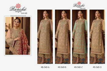 RAMSHA PRESENT R 549 NX GEORGETTE EMBROIDERY PAKISTANI SUITS