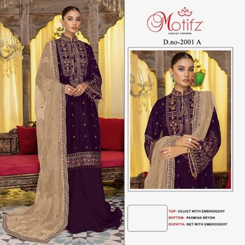 MOTIFZ D.NO 2001 PAKISTANI VELVET SALWAR KAMEEZ WHOLESALER IN SURAT