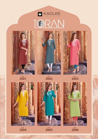 KADLEE TORAN LATEST RAYON THREAD WORK KURTIS BY MITTOO