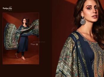 MUMTAZ ARTS NAZM VISCOSE JAM SATIN EMBROIDERY SUITS SURAT