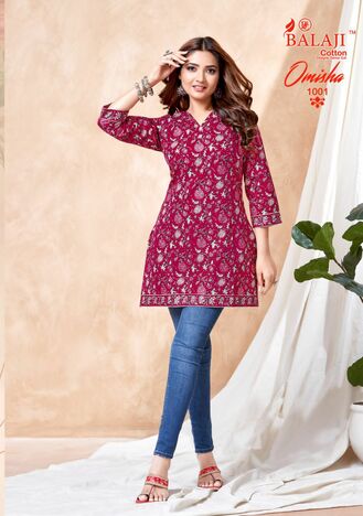 BALAJI COTTON OMISHA READYMADE KURTI DISTRIBUTOR IN SURAT 