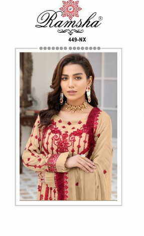 RAMSHA R 449 NX GEORGETTE PAKISTANI SALWAR SUITS CATALOGUE