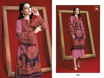 DEEPSY SUITS FIRDOUS SOLITAIRE COTTON EMBROIDERY PAKISTANI SUITS CATALOGUE