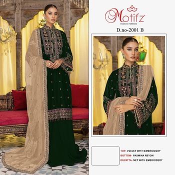 MOTIFZ D.NO 2001 PAKISTANI VELVET SALWAR KAMEEZ WHOLESALER IN SURAT