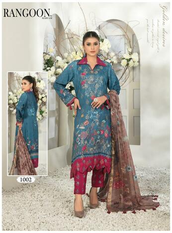 RANGOON LUXURY COTTON PAKISTANI SUITS BY MARYAM