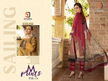 SHRADDHA DESIGNER M PRINTS VOL 14 LAWN COTTON PRINTED PAKISTANI SUITS CATALOGUE