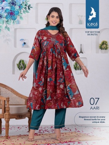 KAYA KURTI AARI READYMADE FOIL PRINT KURTIS CATALOGUE DISTRIBUTOR IN SURAT