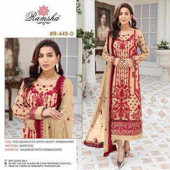 RAMSHA R 449 NX GEORGETTE PAKISTANI SALWAR SUITS CATALOGUE