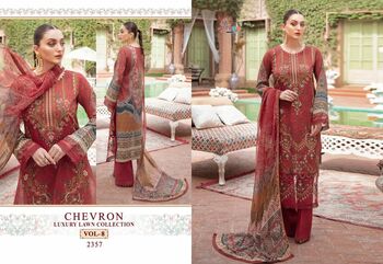 SHREE FABS CHEVRON LUXURY LAWN COLLECTION VOL 8 2351 TO 2358 SERIES PAKISTANI SUITS