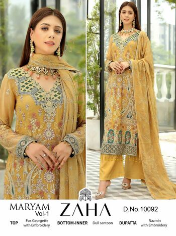 ZAHA MARYAM VOL 1 GEORGETTE EMBROIDERY PAKISTANI SUITS