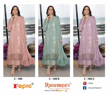 FEPIC ROSEMEEN C1609 GEORGETTE PAKISTANI SUITS SUPPLIER IN SURAT