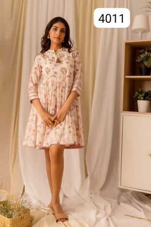 PSYNA LINEN PRINTED SHORT TOPS MANUFACTURER SURAT