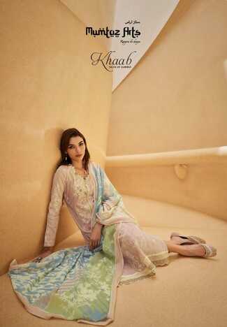 MUMTAZ ARTS KHAAB NX LAWN COTTON DIGITAL PRINT SUITS SUPPLIER SURAT