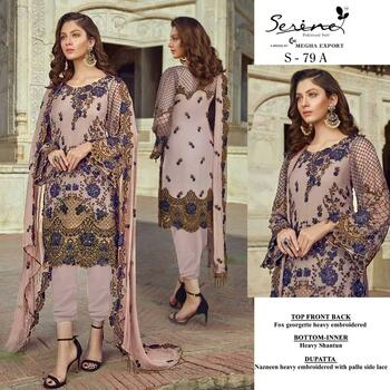 SERENE S 79 FOUX GEORGETTE PAKISTANI SUITS LATEST CATALOGUE