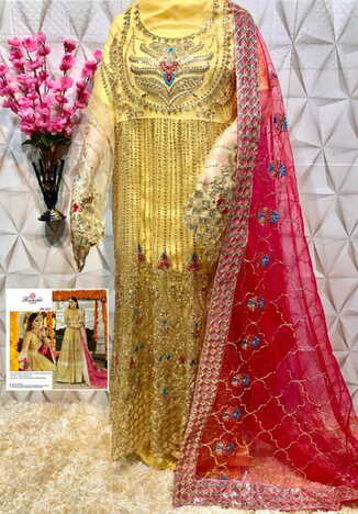 RAMSHA PRESENT R 481 TO R 483 GEORGETTE PAKISTANI SUITS