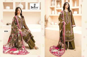 MAJESTY CHEVERON LAWN VOL 6 COTTON PAKISTANI SUITS CATALOGUE