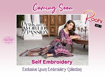 AGHA NOOR ROOHI VOL 1 SELF EMBROIDERY KARACHI SUITS CATALOGUE