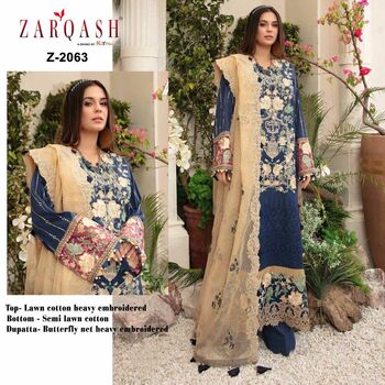 ZARQASH WISTERIA 2061 & 2063 SERIES LAWN COTTON PAKISTANI SUITS