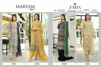 ZAHA MARYAM VOL 1 GEORGETTE EMBROIDERY PAKISTANI SUITS