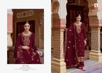 ALOK SUITS RIWAAZ VELVET EMBROIDERY SUITS IN BEST PRICE