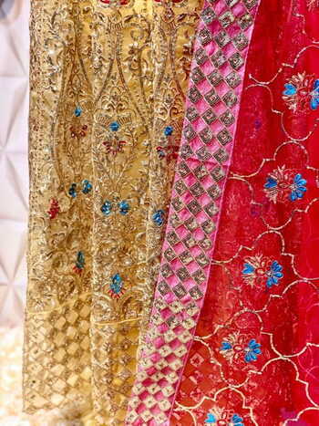 RAMSHA PRESENT R 481 TO R 483 GEORGETTE PAKISTANI SUITS