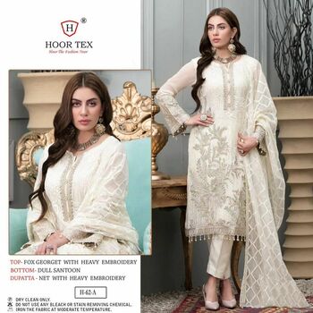 HOOR TEX H 62 GEORGETTE EMBROIDERY PAKISTANI SUITS CATALOGUE