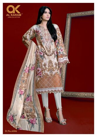 AL KARAM KESARIYA VOL 6 PURE CAMBRIC PRINTED KARACHI SUITS