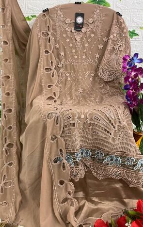 HOORTEX H 89 FOUX GEORGETTE EMBROIDERY PAKISTANI SUITS AT SURAT