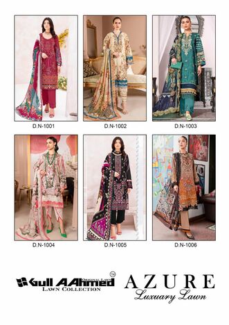 GULL AAHMED AZURE PAKISTANI KARACHI LAWN SUITS SUPPLIER SURAT