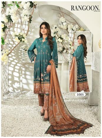 RANGOON LUXURY COTTON PAKISTANI SUITS BY MARYAM