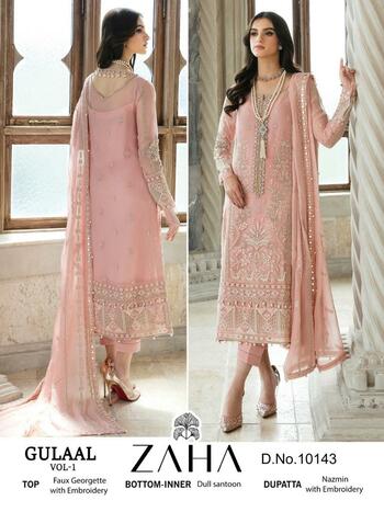 ZAHA GULAAL VOL 1 GEORGETTE EMBROIDERY PAKISTANI SUITS SUPPLIER SURAT