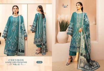 SHREE FABS CHEVRON LUXURY LAWN COLLECTION VOL 12 2522 TO 2526 SERIES PAKISTANI SUITS