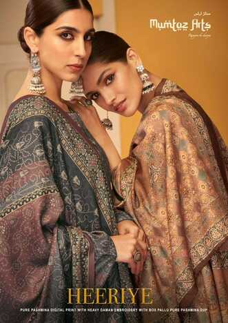 MUMTAZ ARTS HEERIYE VISCOSE PASHMINA PRINT EMBROIDERY SUITS WINTER COLLECTION