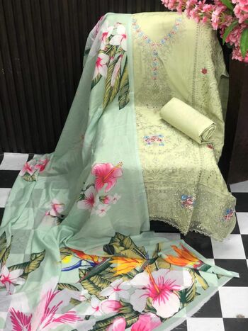 SANIYA TRENDZ MUSHQ VOL 10 COTTON CHIKANKARI EMBROIDERY SUITS