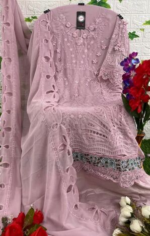 HOORTEX H 89 FOUX GEORGETTE EMBROIDERY PAKISTANI SUITS AT SURAT