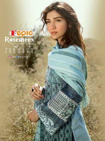 FEPIC ROSEMEEN ZARQASH CAMBRIC COTTON PAKISTANI SUITS SURAT