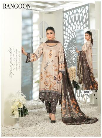 RANGOON LUXURY COTTON PAKISTANI SUITS BY MARYAM