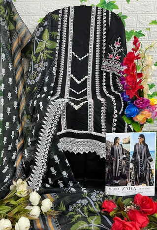 ZAHA ALAYNA VOL 2 CAMBRIC COTTON EMBROIDERY PAKISTANI SUITS SURAT