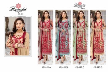 RAMSHA R 449 NX GEORGETTE PAKISTANI SALWAR SUITS CATALOGUE