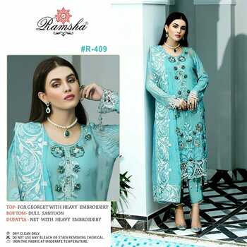 RAMSHA PRESENT R 407 & R 409 GEORGETTE PAKISTANI SUITS