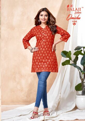 BALAJI COTTON OMISHA READYMADE KURTI DISTRIBUTOR IN SURAT 