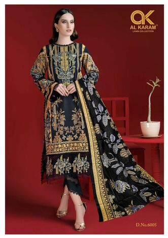 AL KARAM KESARIYA VOL 6 PURE CAMBRIC PRINTED KARACHI SUITS