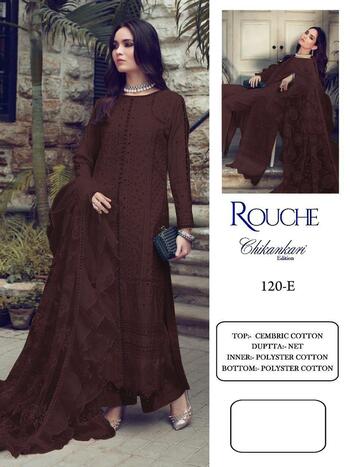 ROUCH AL KARAM D.NO 120 CHIKENKARI PAKISTANI SUITS LATEST COLLECTION